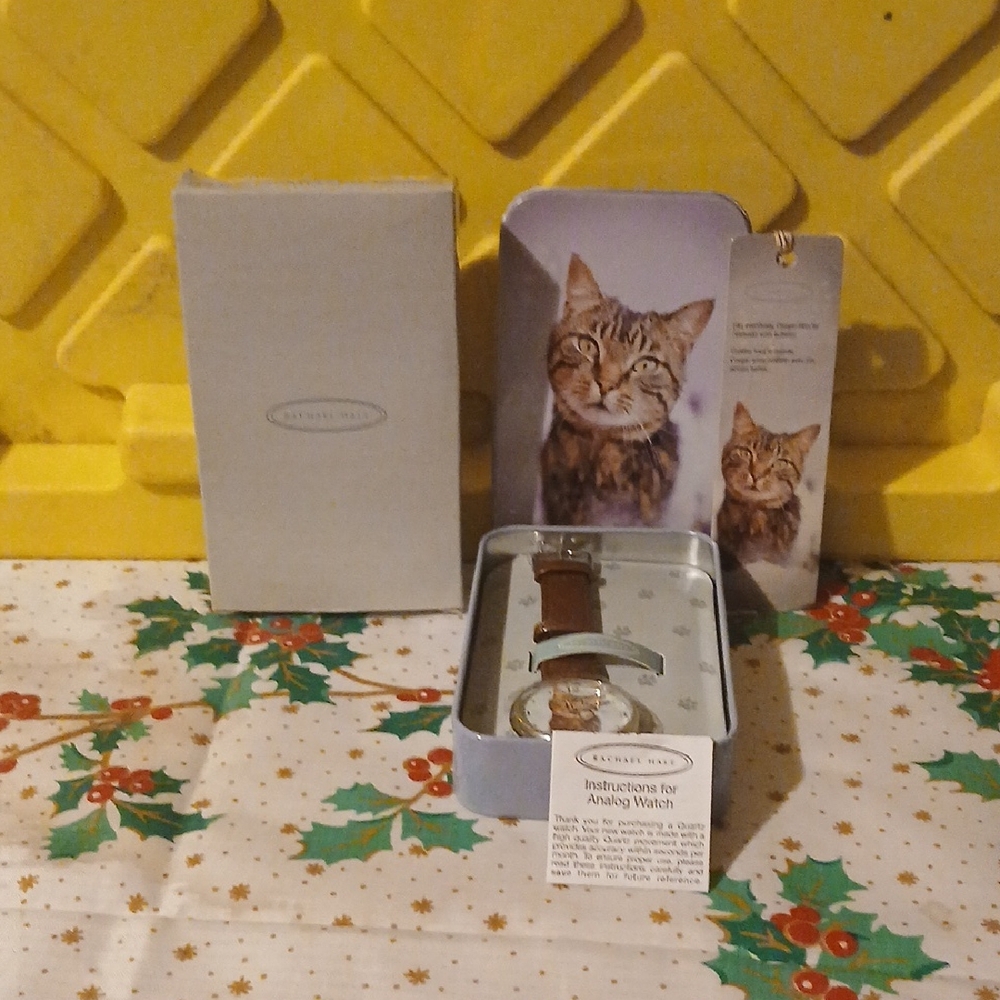 Brown Leather Cat Watch - Brown